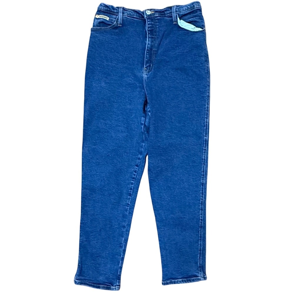 VINTAGE‎ Action West Jeans Women's Size 16 Blue Denim High Waisted Straight Leg